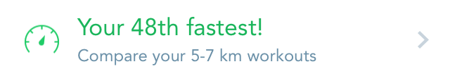 Runkeeper message: 48th fastest!