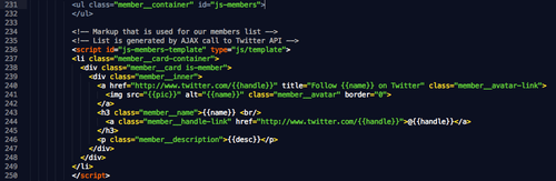 Github code example