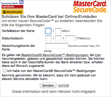 MasterCard SecureCode