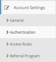 Choose "Account Settings > Authentication" from the KeyCDN Navigation