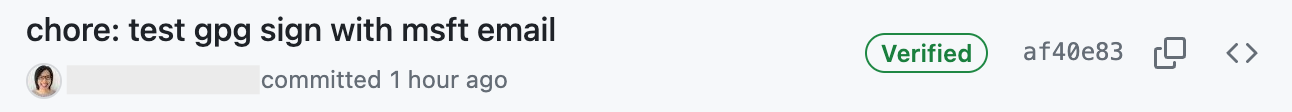 Verified commits with work email