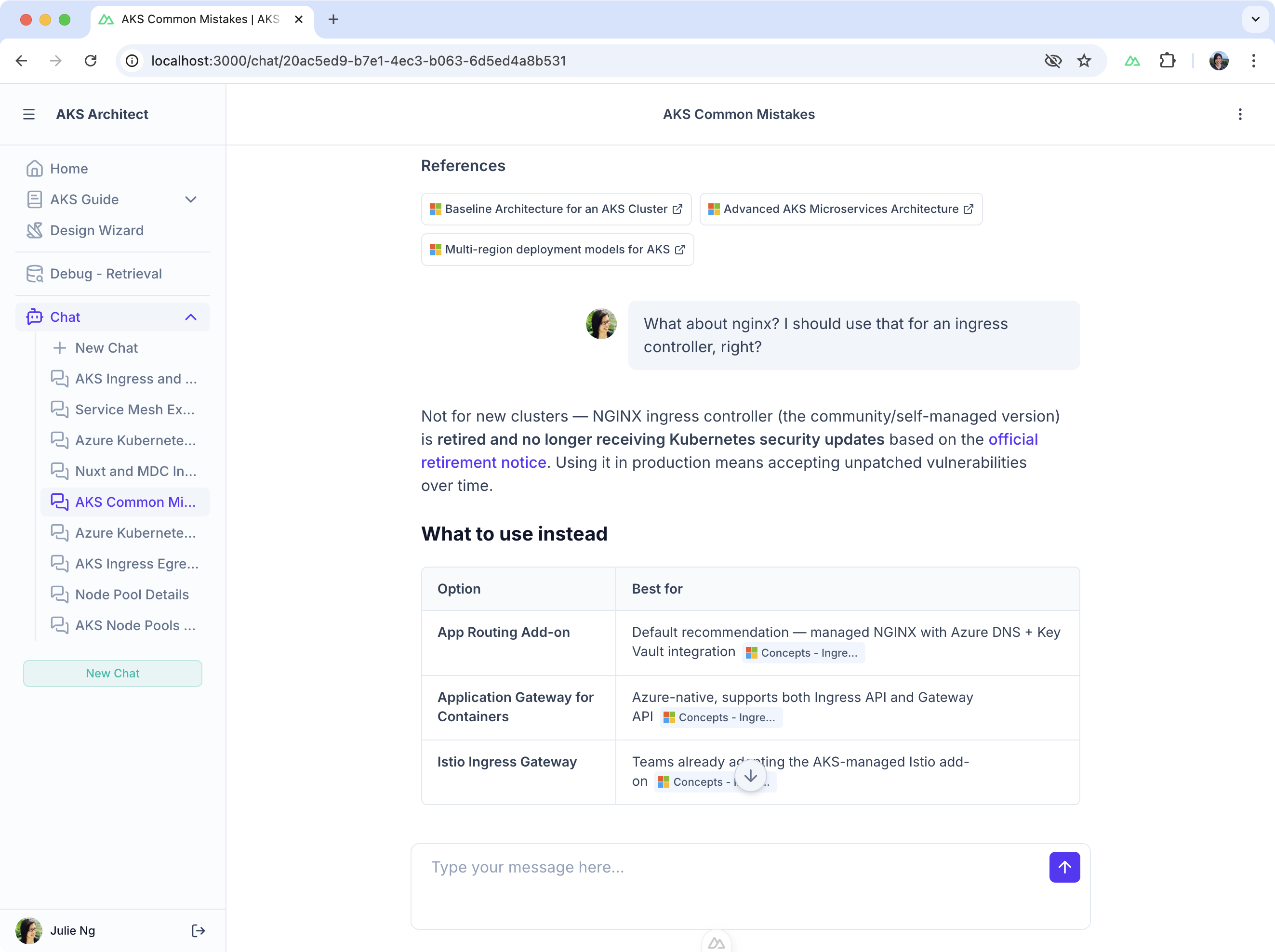 Screenshot of app