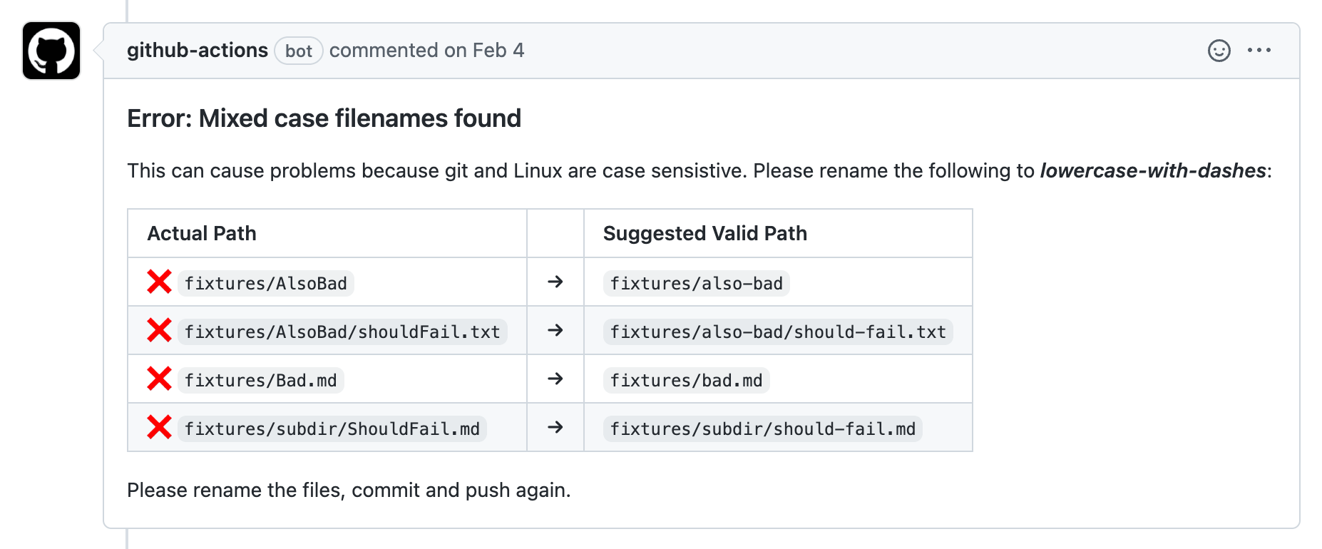 GitHub Action - Lowercase Linter